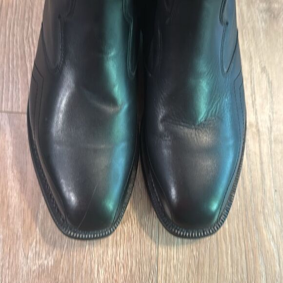 LIKE NEW LAREDO MENS LEATHER WESTERN HOXIE ZIP UP BOOT MENS SIZE 8.5 BLACK main image 12